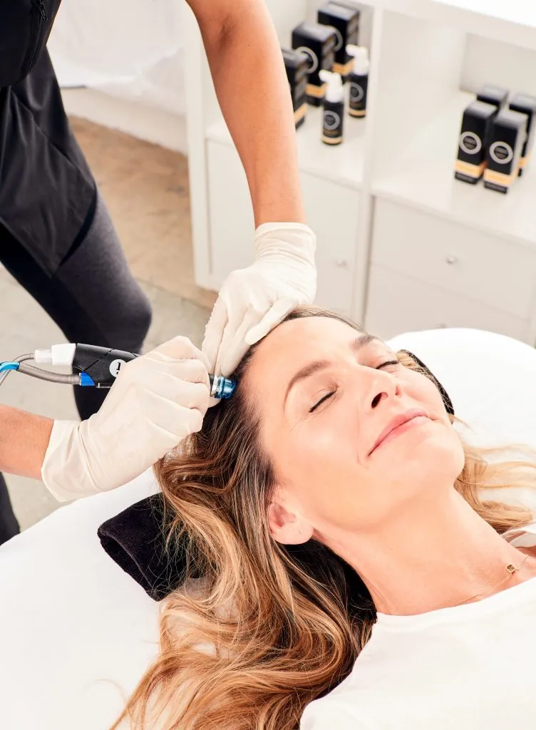 Woman getting a Hydrafacial treatment